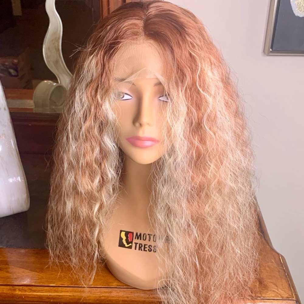 Curly Brown and Blonde Lace Front Synthetic Wig